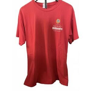 GILDAN‎ MENS T SHIRT SIZE LARGE MAKE YOURSELF A MILLIONAIRE RED TV SHOW